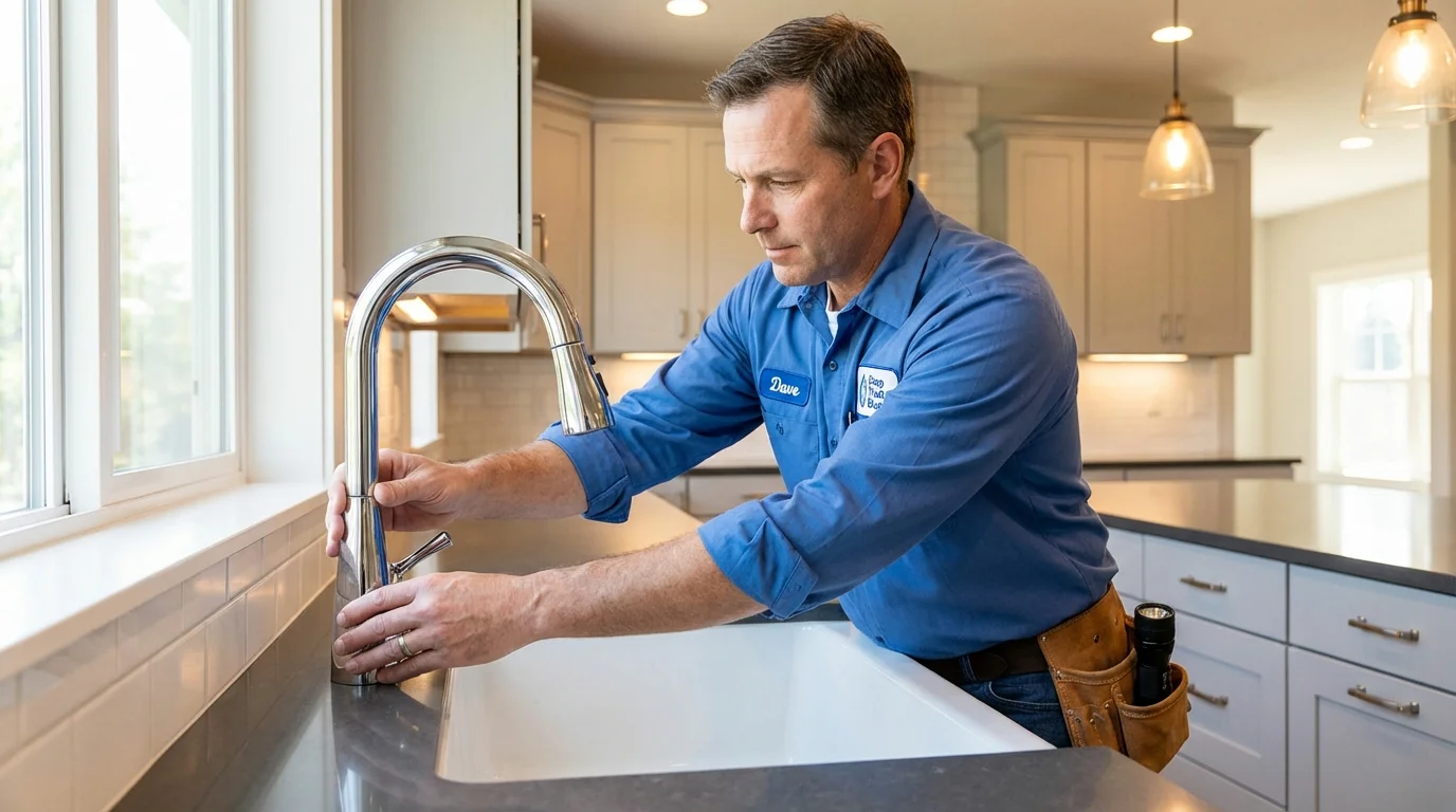 Kitchen faucet installation by Johns Plumbing LLC in Convent